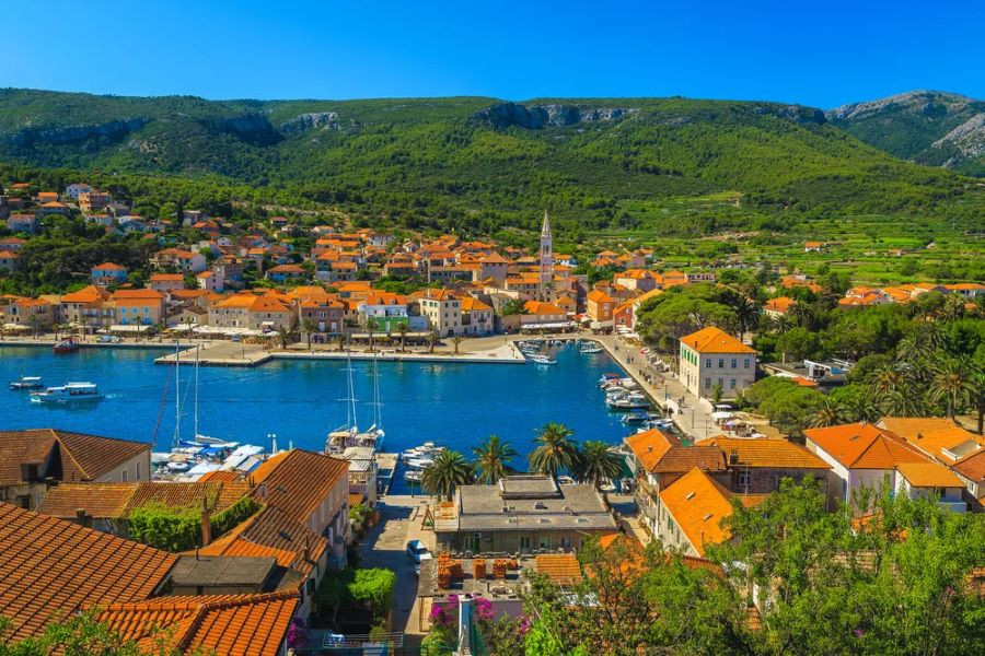 Jelsa town hvar island gulet yacht charter croatia